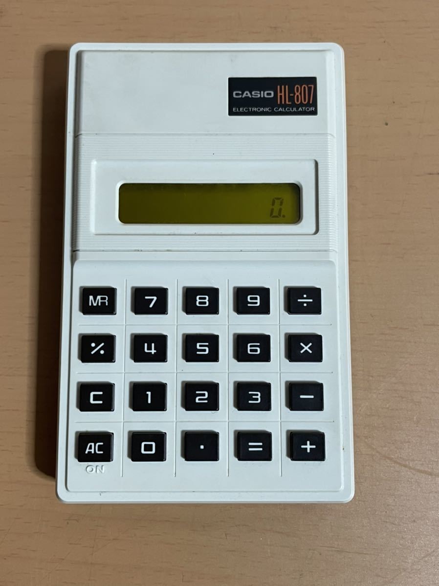 O914.1 CASIO/カシオ 電卓 HL-807 動作品 箱・説明書付き 昭和レトロ 雑貨 ゆうパケット発送可能 電池交換済み