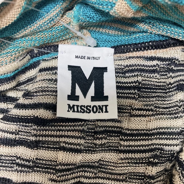 #snc エムミッソーニ M MISSONI チュニック カットソー 40 茶系 緑 ノースリーブ ニット ボーダー レディース [743835]_画像5