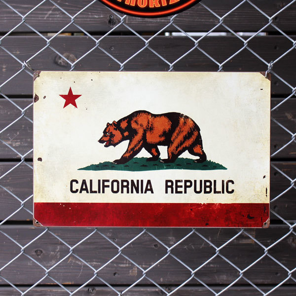 スティールサイン「California Flag」 PTS-369_スティールサイン／メタルサイン・看板／ア