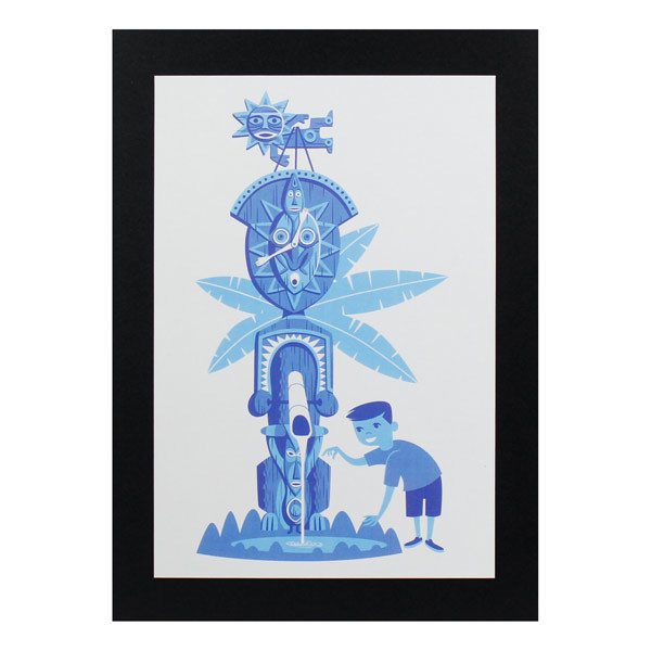  Hawaiian постер Hawaiian серии H-161 Shag Art Print Blue Tiki искусство размер : длина 30.6× ширина 20.7cm