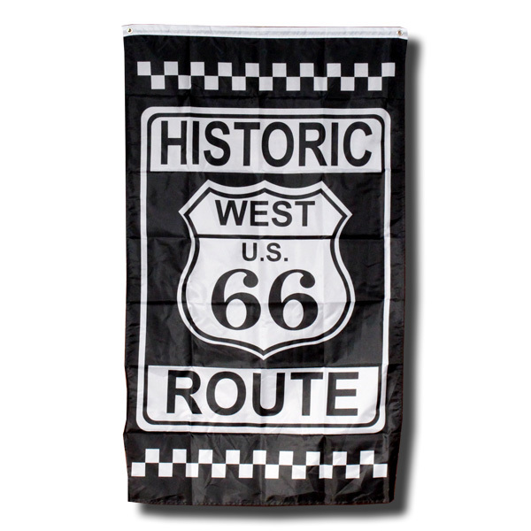 フラッグ　Route 66 ルート66＜ヒストリック＞　：縦型フラッグ_フラッグ　Route66 ルート66＜ヒストリック