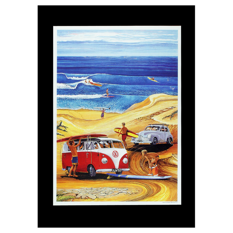  Hawaiian постер серфинг & машина машина серии J-4 ~VW автобус красный ~ принт размер :H29.1×W20.8cm