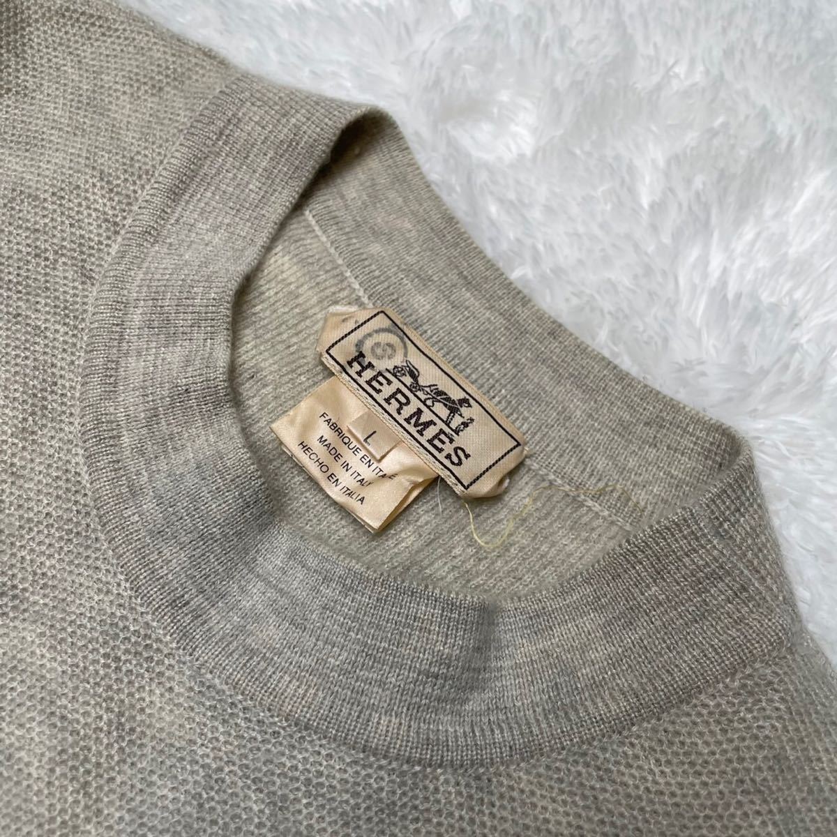 HERMES カシミヤ100% セーター グレー エルメス カシミア | www