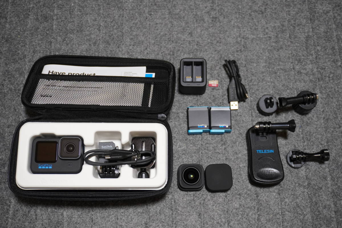 美品】GoPro Hero 10+MAXレンズモジュラー+デュアルバッテリー
