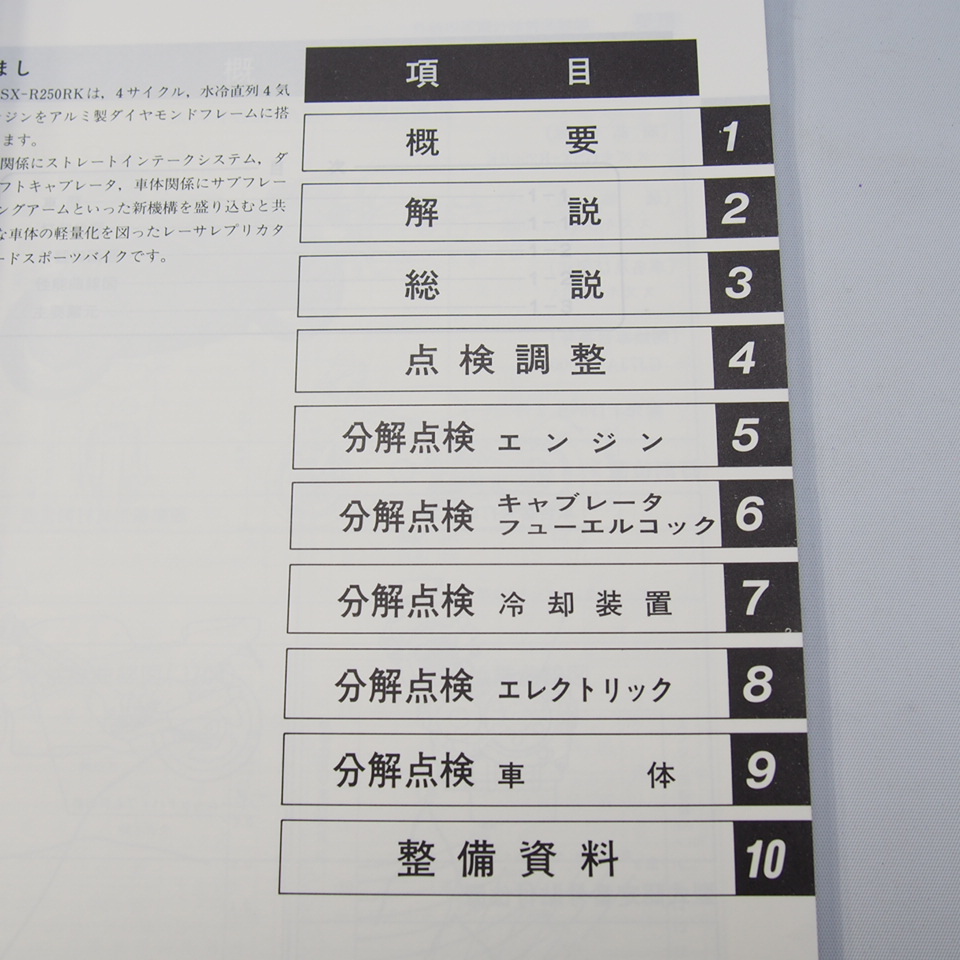 ネコポス送料無料GSX-R250RKサービスガイドGJ73AスズキGSX250R/1989年2月発行_画像2