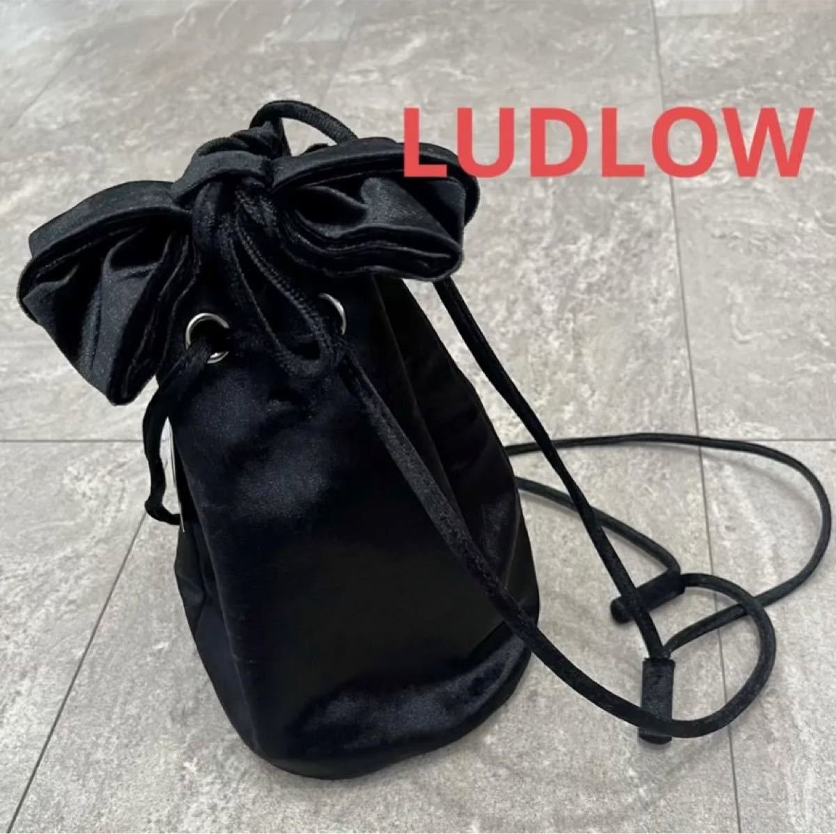 LUDLOW ラドロー リボン バッグ ブラック 黒 ポシェット