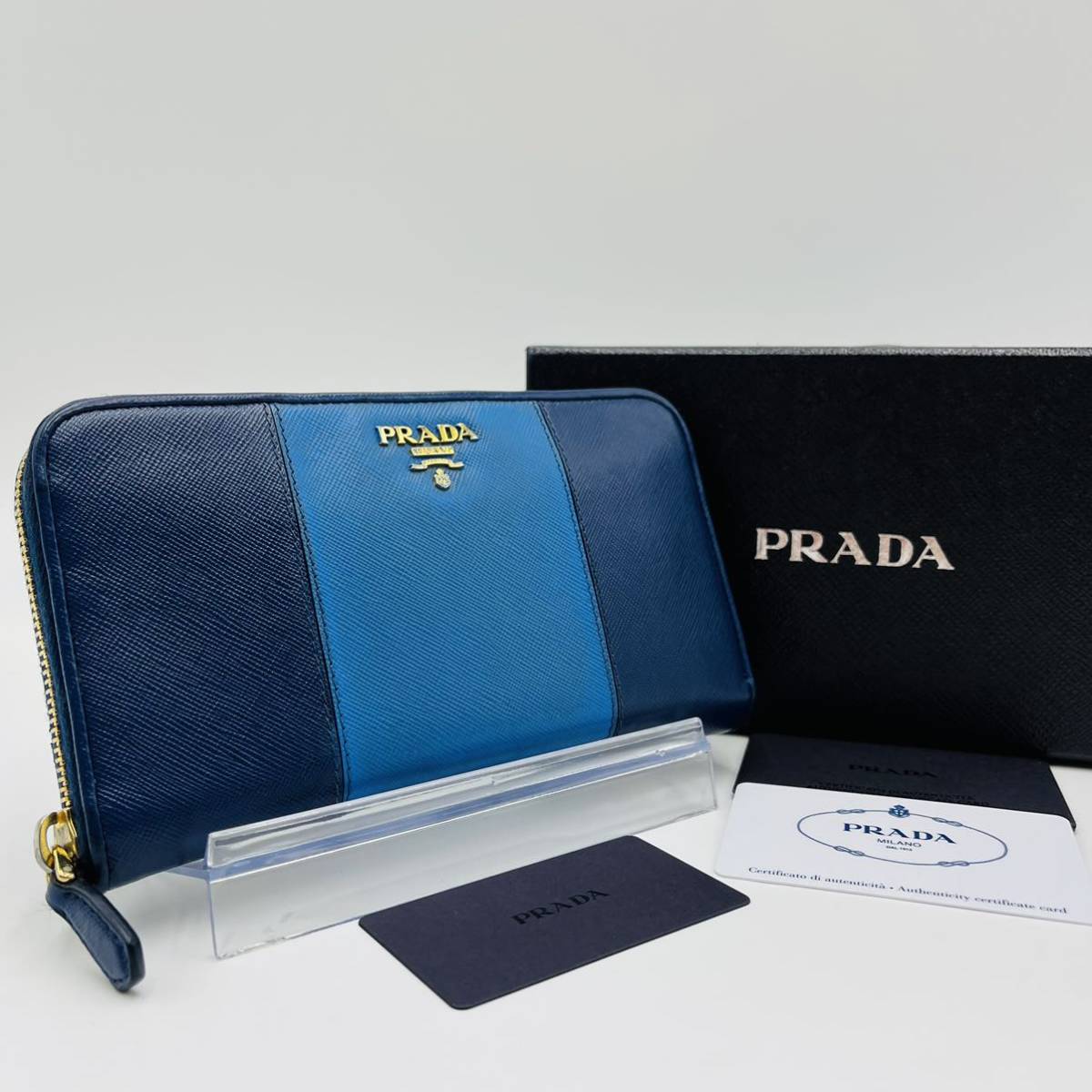 購入公式サイト PRADA 折り財布 ヴィッテロムーヴ バイカラー ゴールド