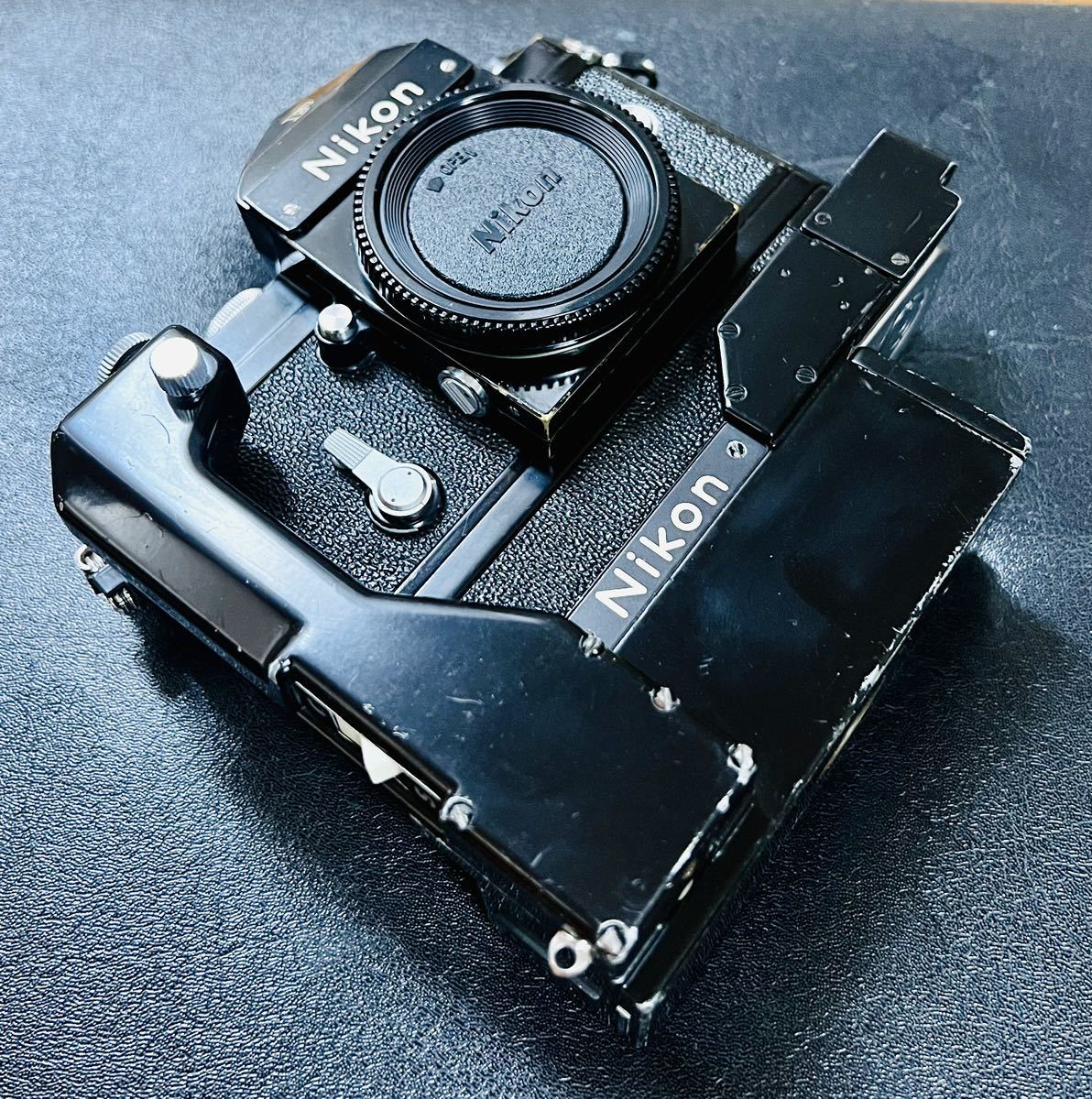 ☆ニコン Nikon F アイレベル ブラックボディ+ F-36 モータードライブ 