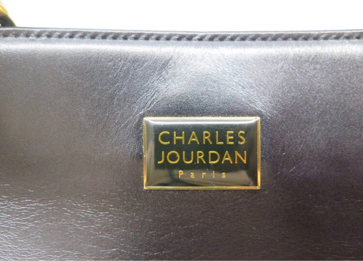 美品　CHARLES JOURDAN　シャルルジョルダン　レザーショルダーバッグ　黒　ブラック　肩掛け可能