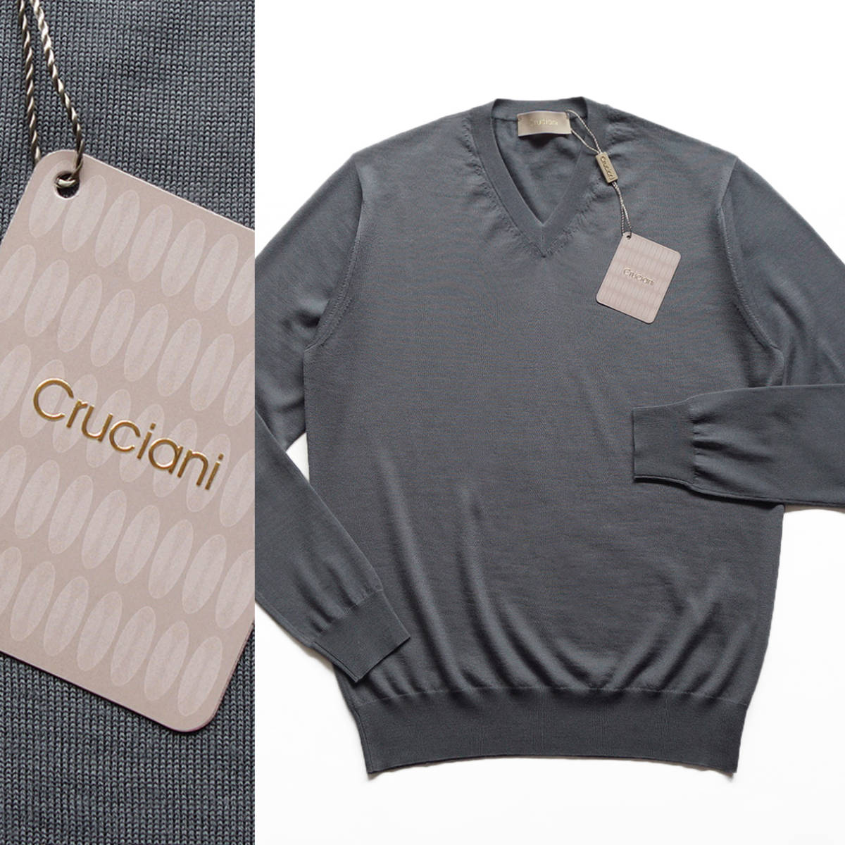 Cruciani クルチアーニ 】 新品 最高級 梳毛カシミヤ100% 27ゲージV