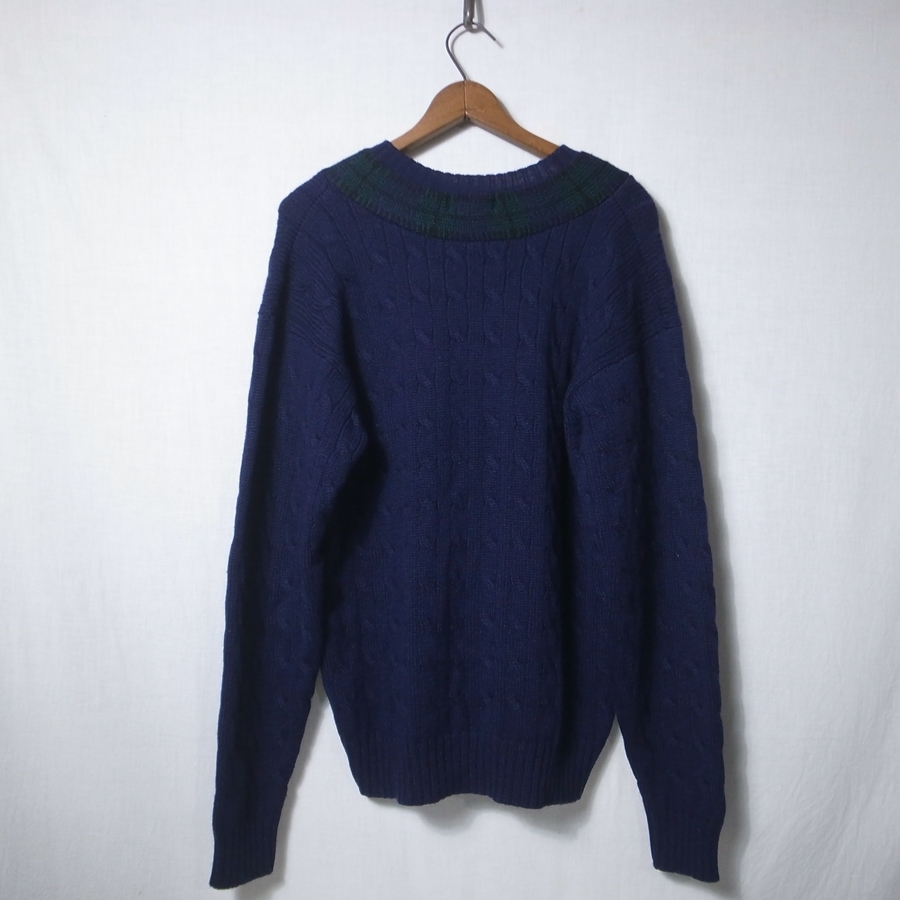 SHIPS Ships Chill ten knitted M*3 navy / cable knitted Alain knitted ivy 