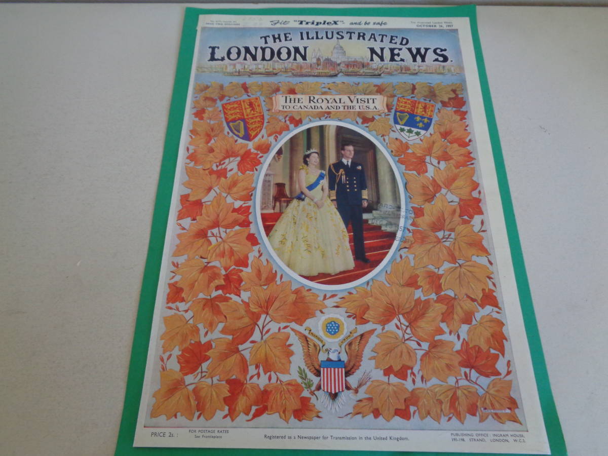 即決 希少 エリザベス女王 １９５７年 ロンドンニュース 表紙 コレクター アメリカ カナダ  アンティーク ミッドセンチェリーの画像1