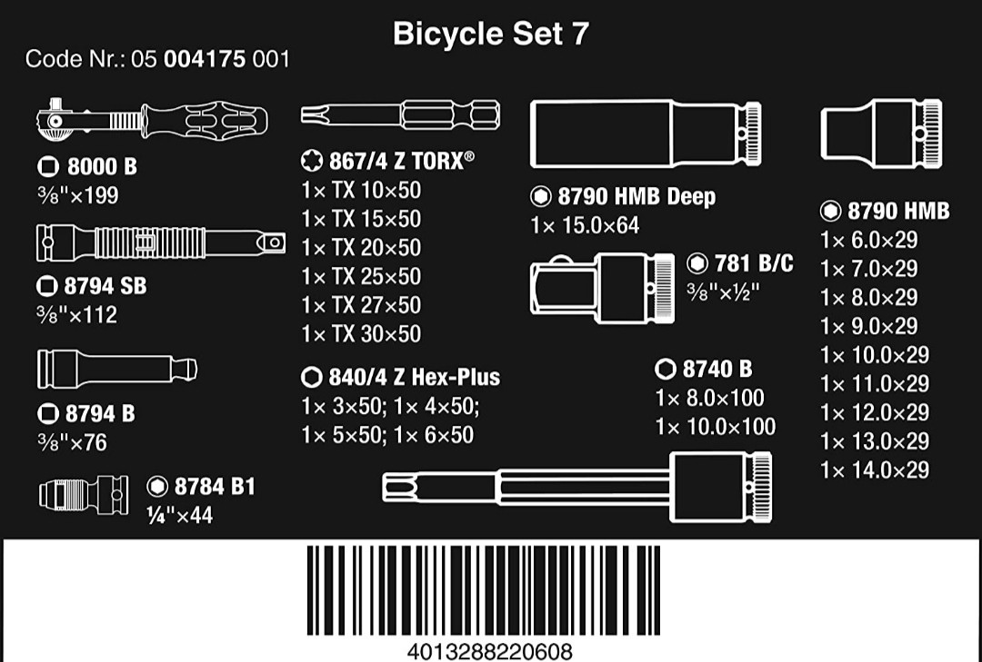 Wera Bicycle Set 7 ヴェラ バイシクルセット 27ピース 3/8インチ