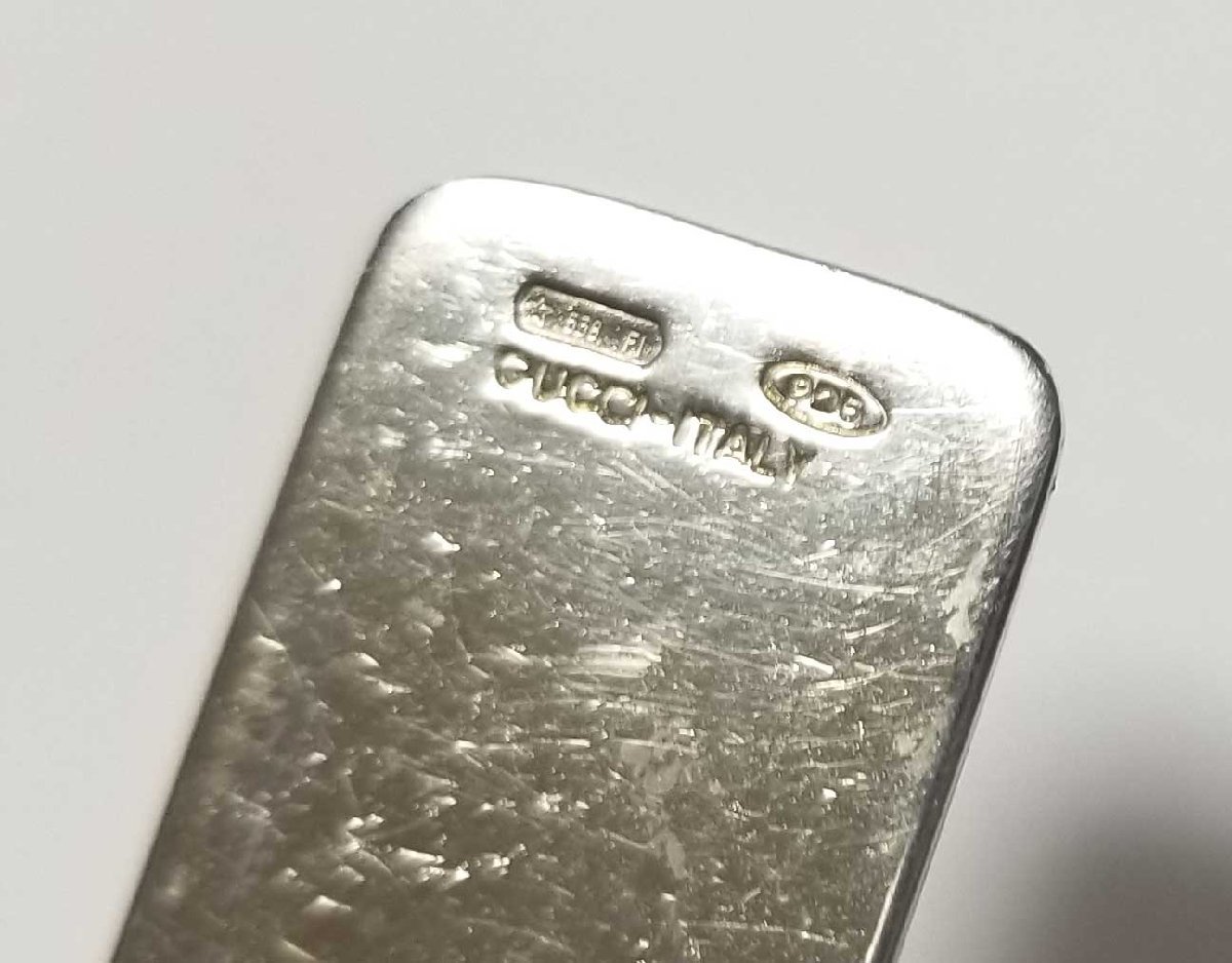  Gucci money clip SV925 stripe twist silver . tongs men's GUCCI [ used ]