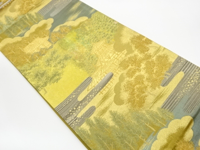 宗sou 未使用品 爽映百景模様織出し袋帯(未仕立て)【リサイクル】【着】_画像1