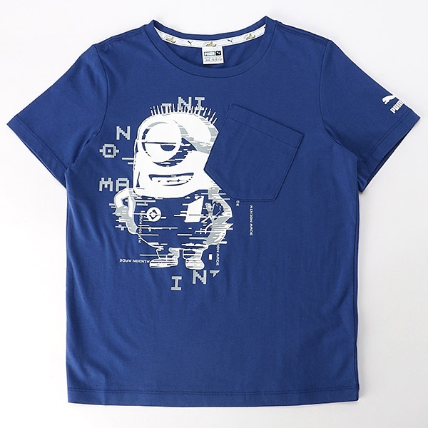  Puma Mini on z collaboration Kids short sleeves T-shirt 2 pieces set 128 black blue Minions for children man and woman use Junior postage 370 jpy 