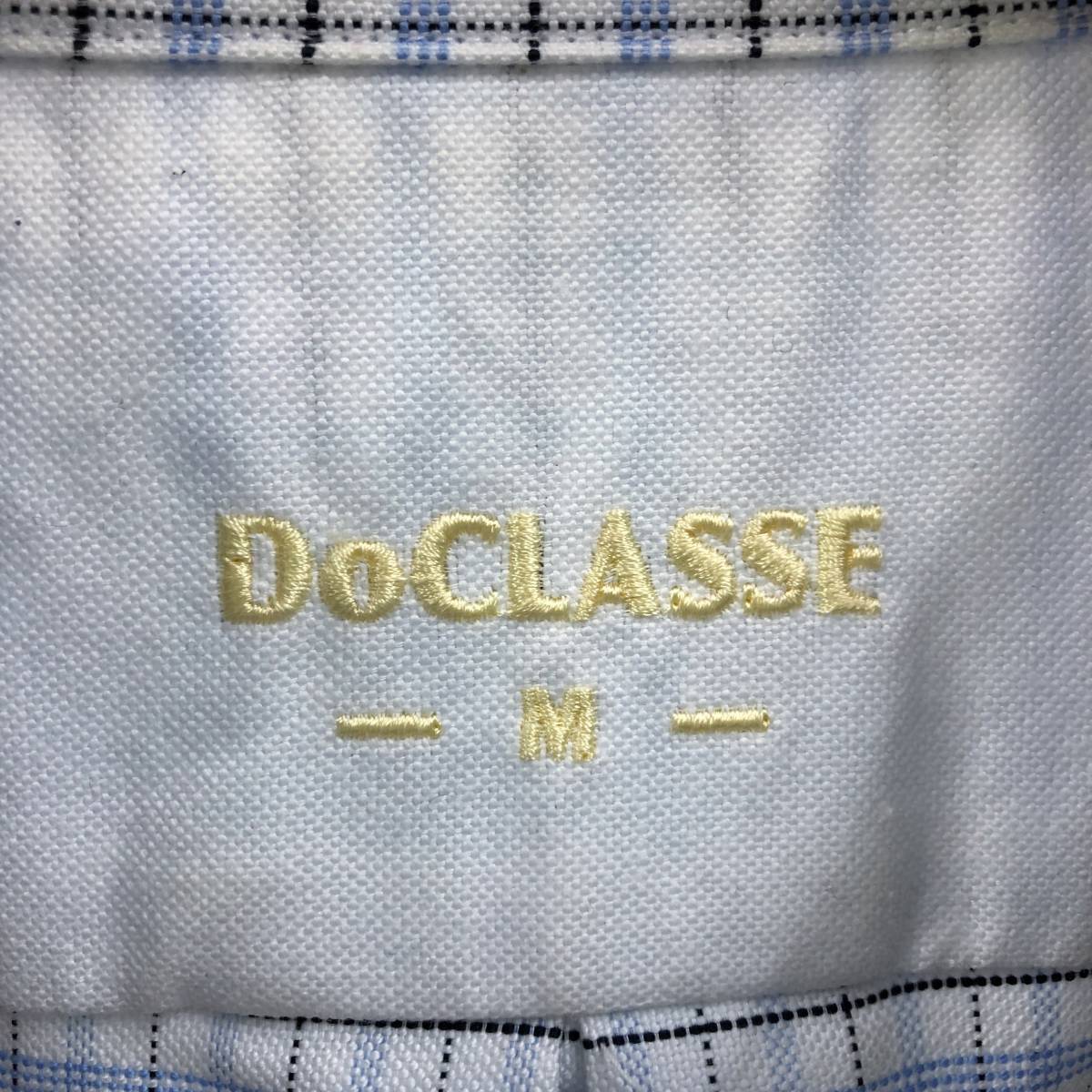 DoCLASSE 長袖 シャツ レディース M ホワイト×水色×ネイビー チェック柄 ドゥクラッセ 22102502i2_画像3