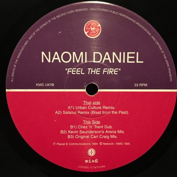 Naomi Daniel / Feel The Fire (Remix Carl Craig,Chez Damier, Ron Trent)_画像2