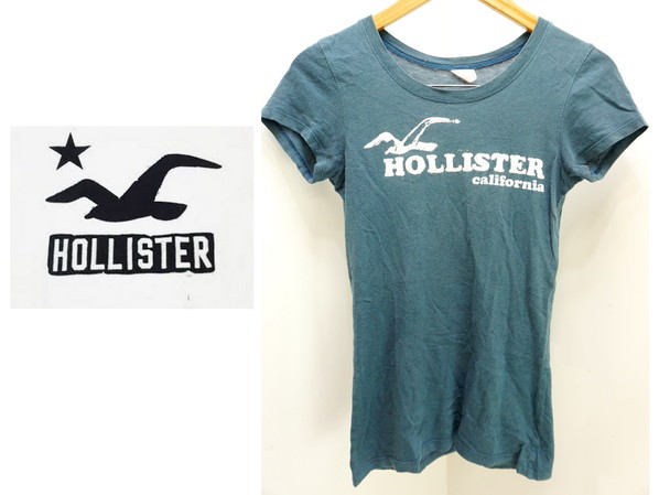 ●ホリスター HOLLISTER 深緑 レディース半袖TシャツS●DB_画像1