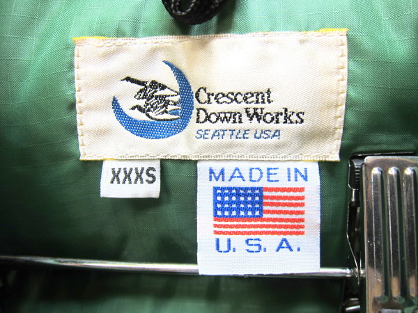 * Crescent down Works CRESCENT green down vest rare XXXS/BB