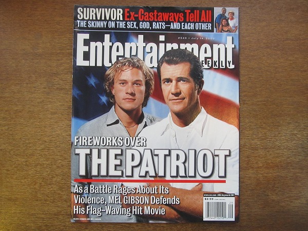 1710KK●洋雑誌 Entertainment WEEKLY エンターテインメント・ウィークリー 549/2000.7.14●ヒース・レジャー メル・ギブソン_画像1