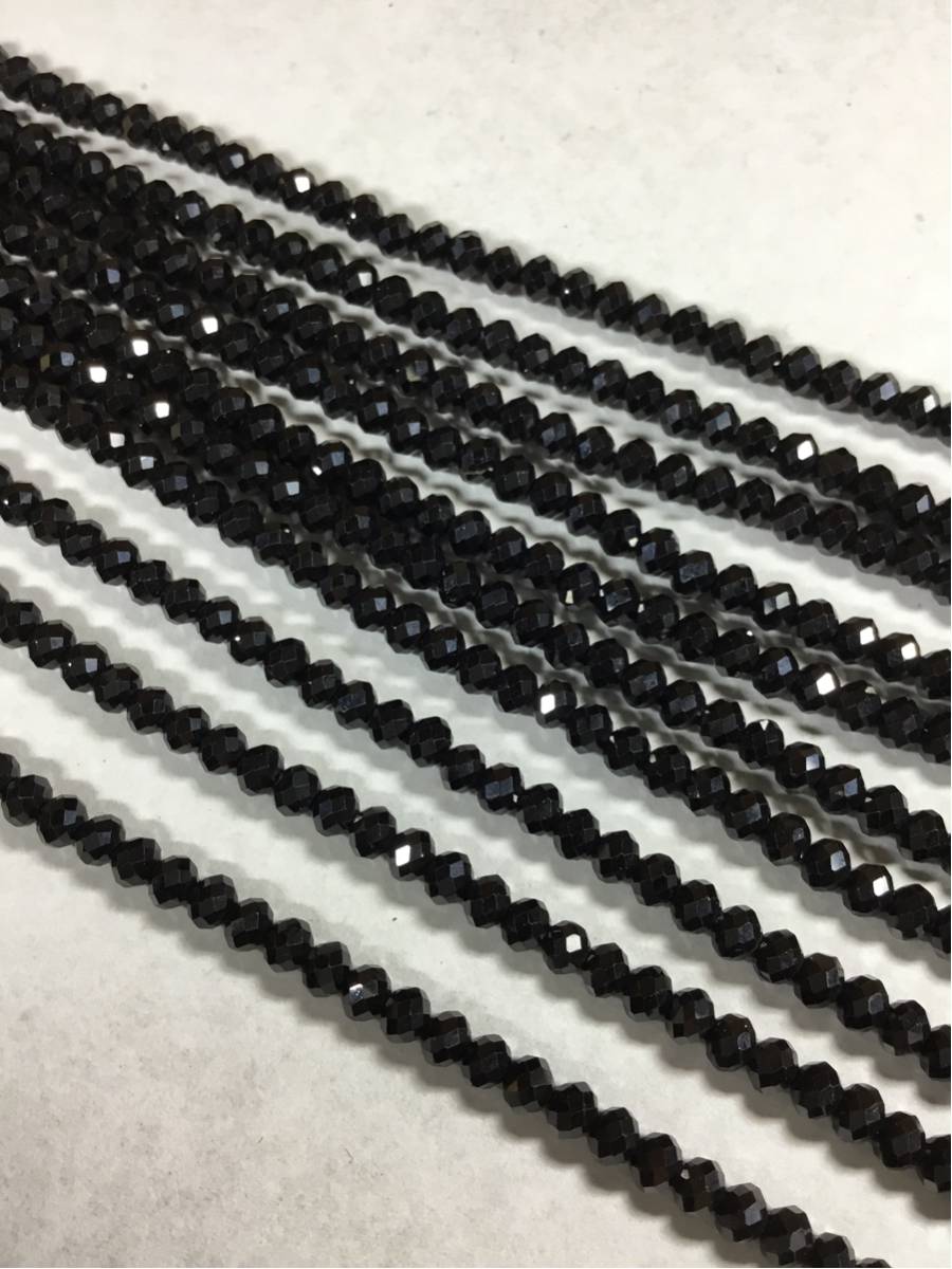 天然石 ブラックスピネル ダイヤカット 4x3mm [10連]_画像2