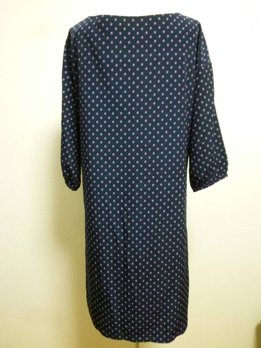 NATURAL BEAUTY BASIC/ Natural Beauty Basic * navy blue small flower pattern manner tunic One-piece M/ navy *728