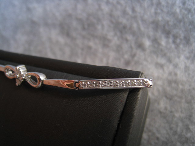 [SAMU] ultimate goods!! natural diamond 0.30ct k14WG bracele weight 6.45g* beautiful goods!