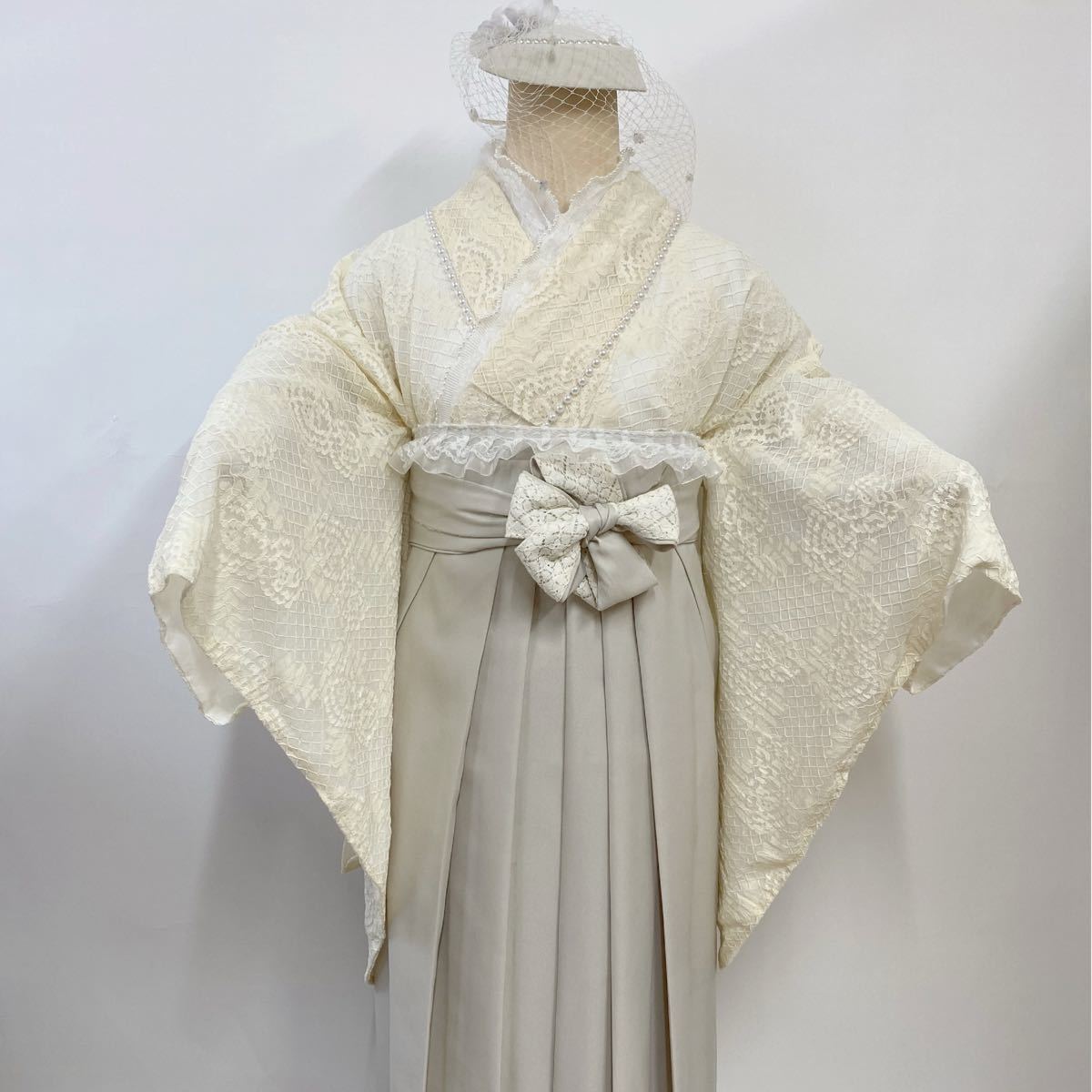 本物の レース着物 袴 フリル 卒業袴 袴セット 5点セット 卒業式用