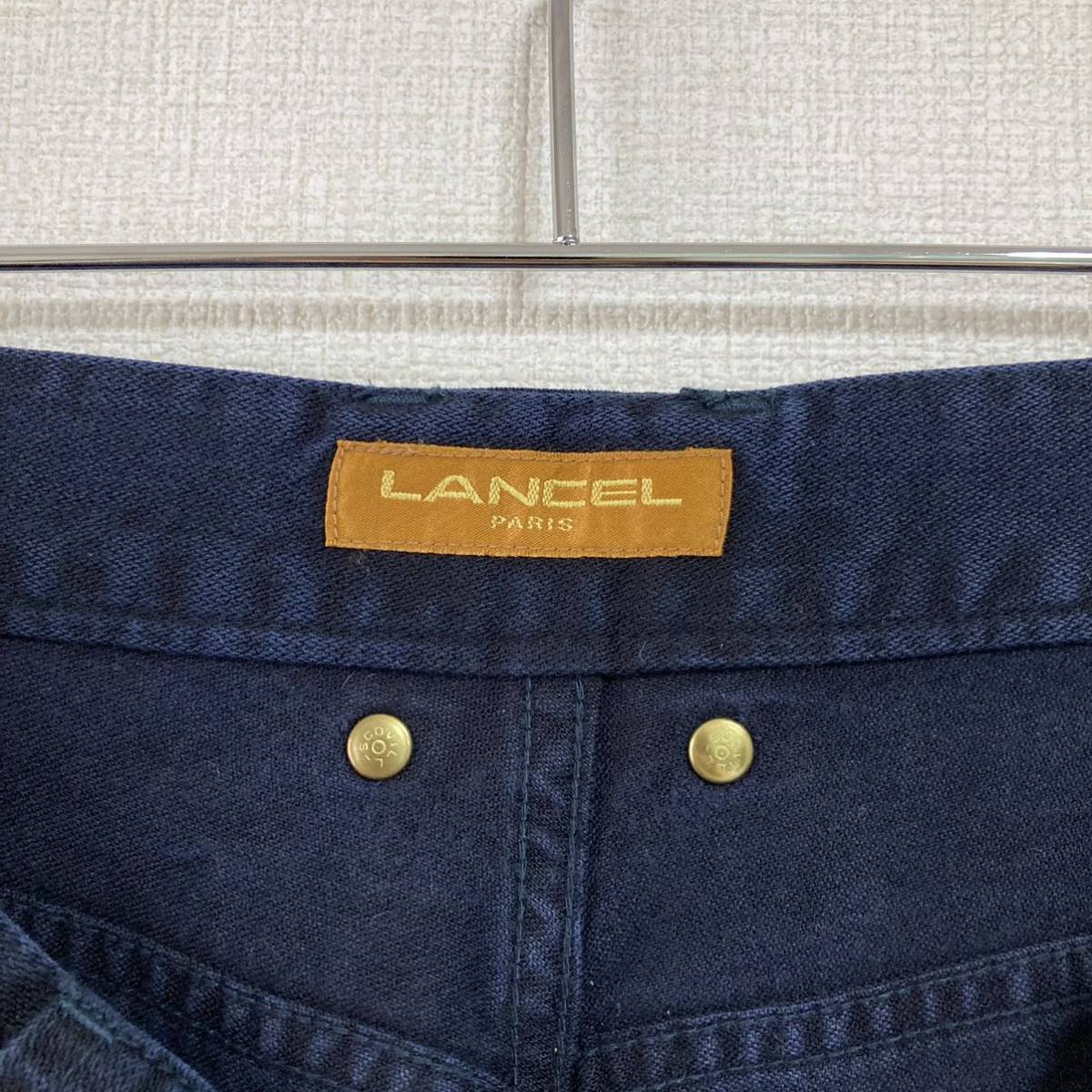 90s 00s LANCEL PARIS ランセル パリ 刺繍ロゴ スラックス パンツ - Size 30_画像8