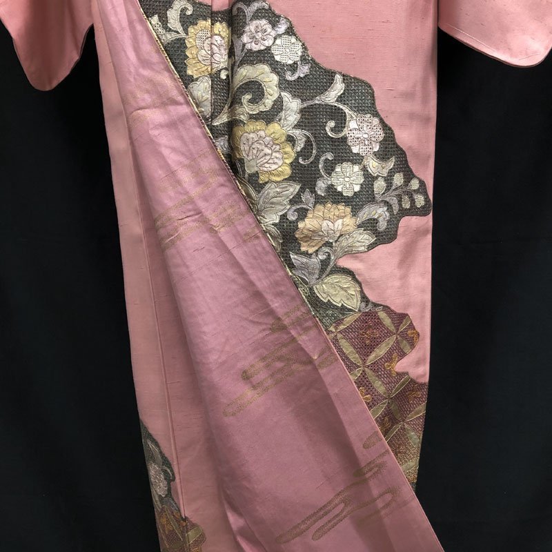 ◇きものマーチ◇和田光正訪問着紬汕頭刺繍金彩雲取七宝花唐草◇美品
