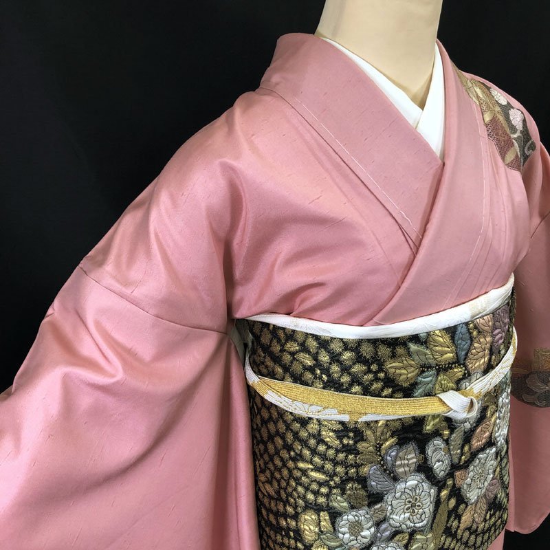 ◇きものマーチ◇和田光正訪問着紬汕頭刺繍金彩雲取七宝花唐草◇美品