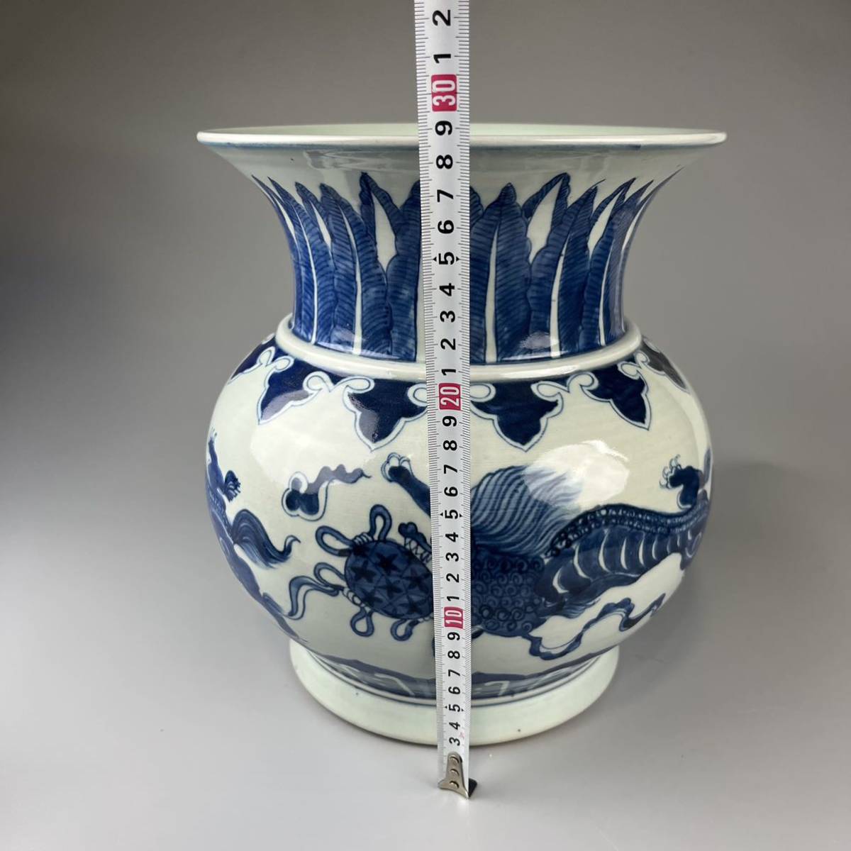 中国美術 染付 青花 龍文 壺 花瓶 時代 中国古玩 中国 古美術 古陶磁