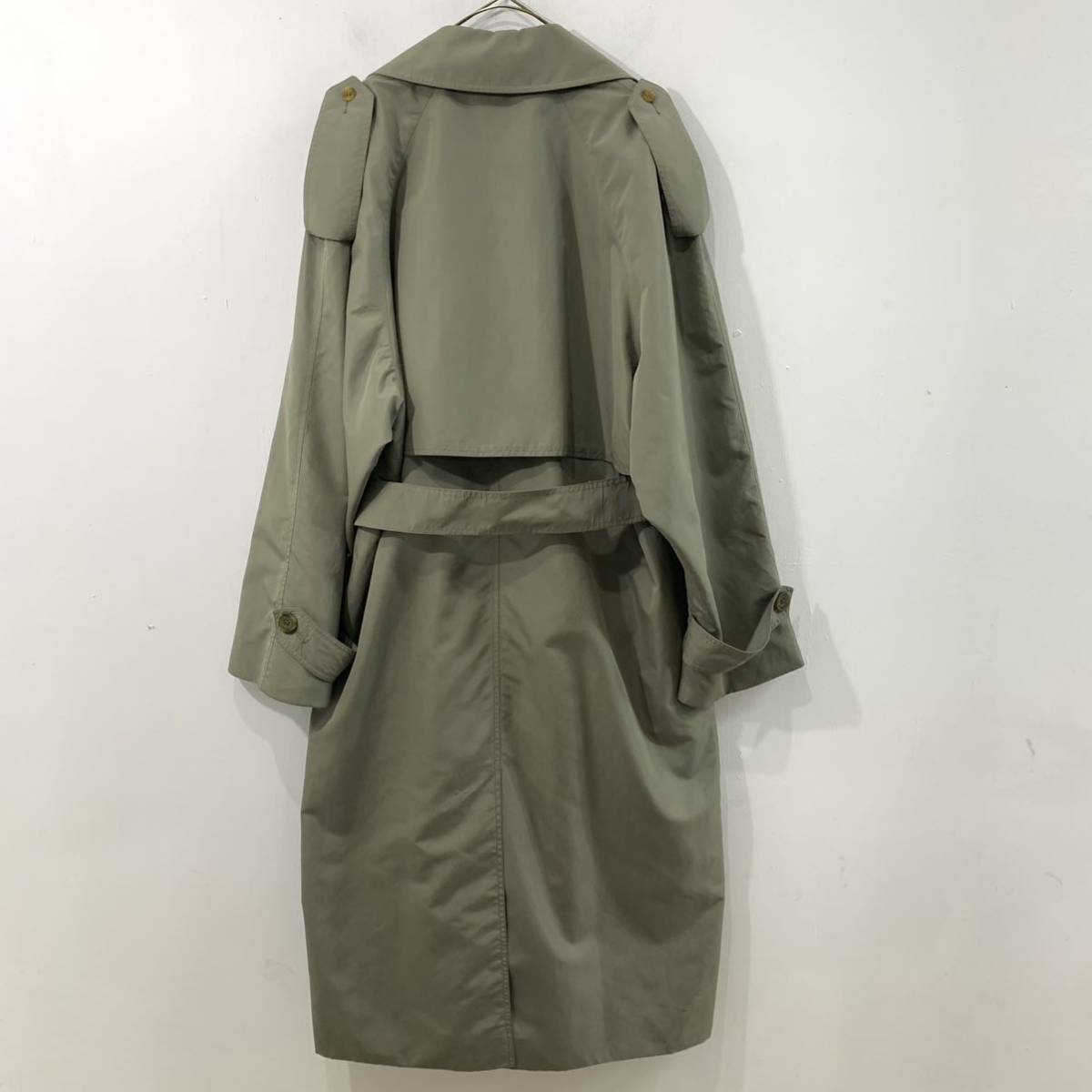 Aquascutum trench coat Canada made long coat la gran sleeve belt attaching VINTAGE Epo let Aquascutum [ uniform carriage / including in a package possibility ]