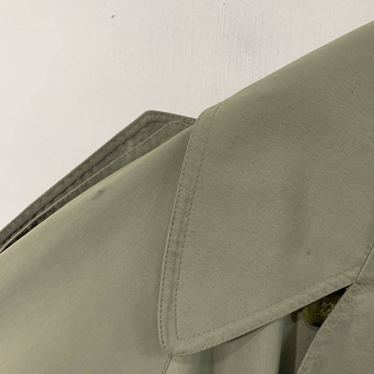 Aquascutum trench coat Canada made long coat la gran sleeve belt attaching VINTAGE Epo let Aquascutum [ uniform carriage / including in a package possibility ]