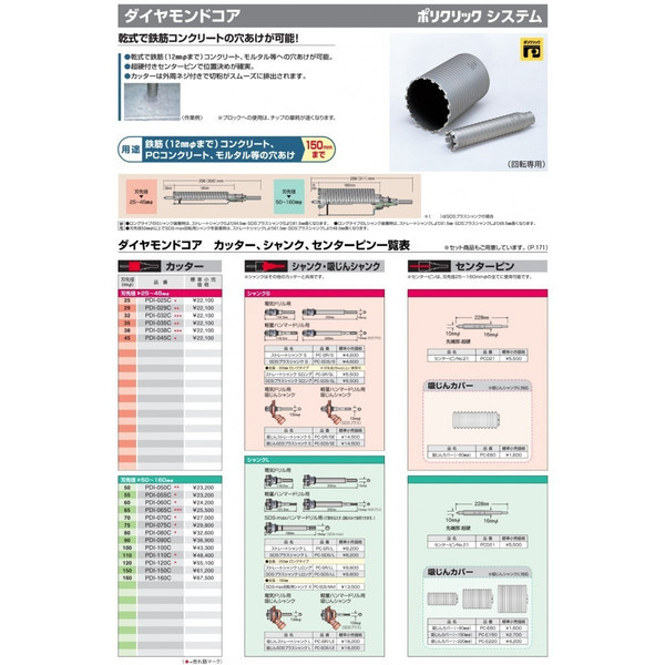 (ボッシュ) ダイヤモンドコア カッター PDI-080C 刃先径80mmφ 回転専用 150mmまでの乾式で鉄筋コンクリートの穴あけが可能 BOSCH_画像2