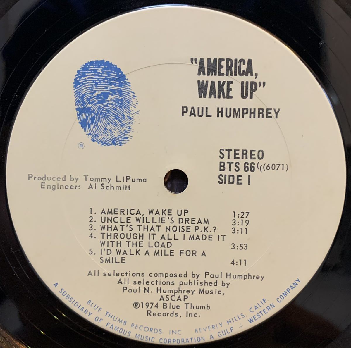 USオリジナル盤 Paul Humphrey - America, Wake Up /BTS 66 /A Tribe Called Quest_画像3