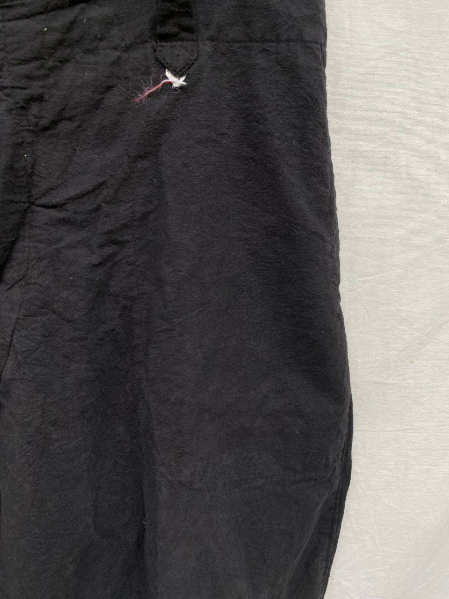 珍しい 先染め 黒 抜群のシルエット ワークパンツ 下衣 JAPAN VINTAGE ジャパンヴィンテージ 40s50s FOR GENTLEMEN ボタン 日本の古い服_画像5