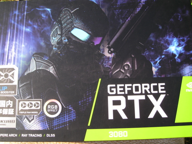 【正常動作確認品】 GALAKURO Nvidia Geforce RTX 3080 GG-RTX3080-E10GB/TP 非LHR / Non-LHR