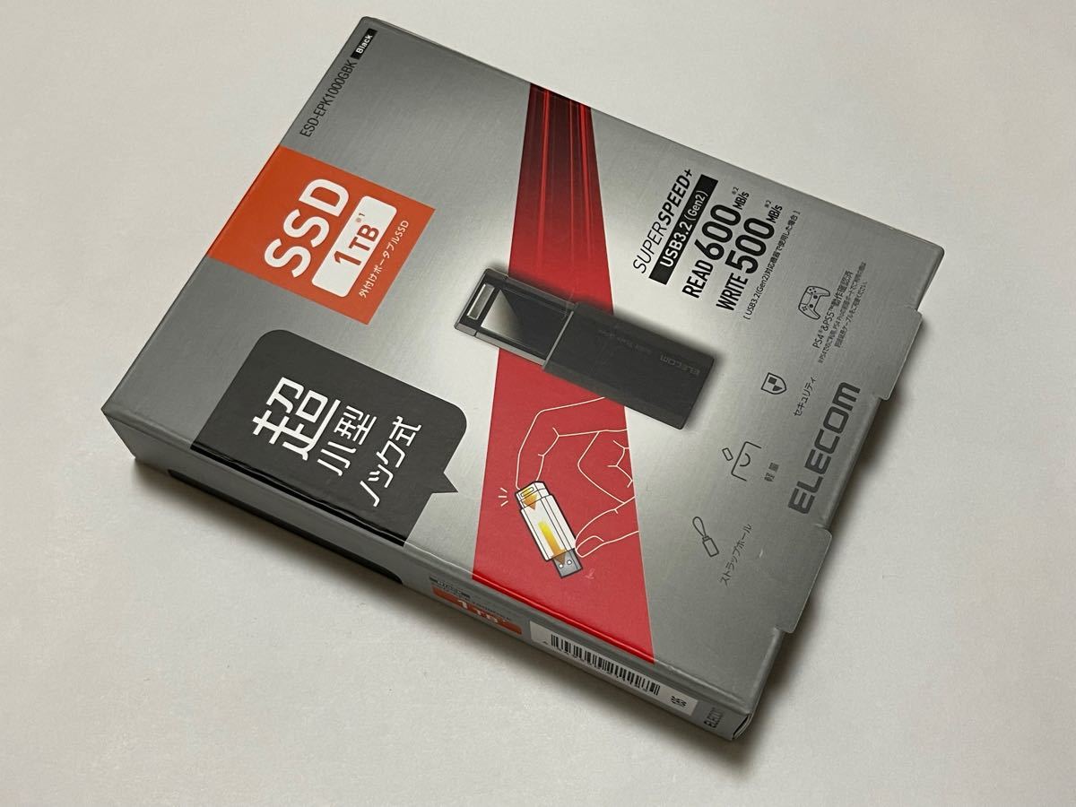 新品未使用】エレコム ESD-EPK1000GBK 外付けSSD USB-A接続 ブラック