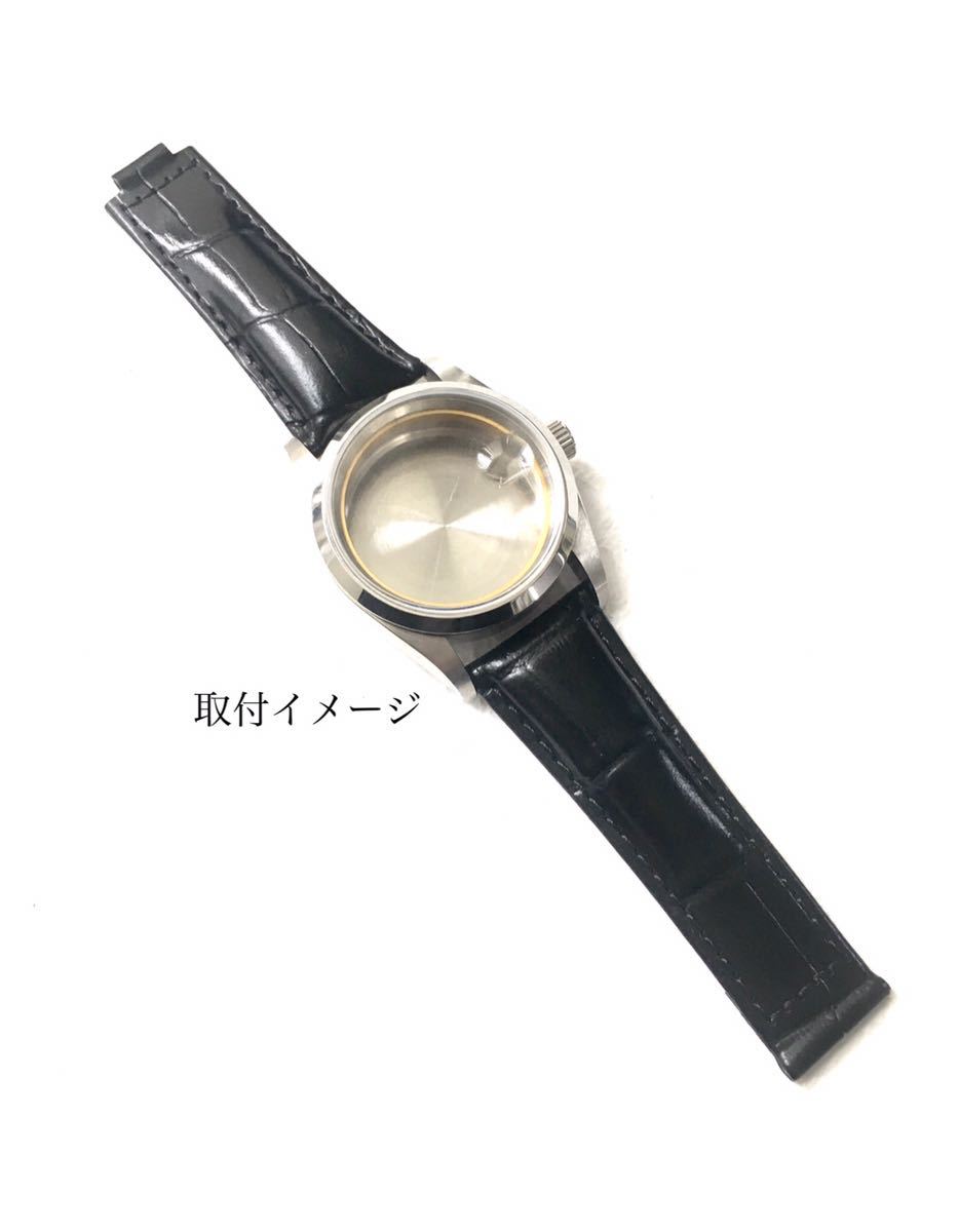 腕時計 ベルト カーフレザー 黒