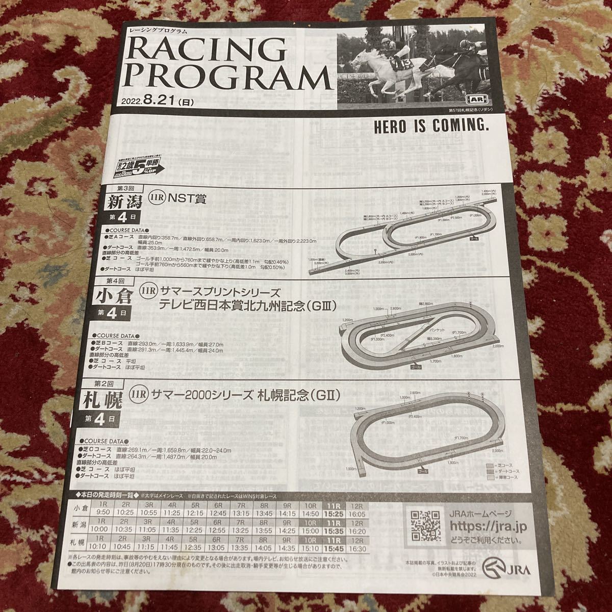 JRAレーシングプログラム2022.8.21(日)札幌記念(GⅡ)、北九州記念(GⅢ)、NST賞_画像1
