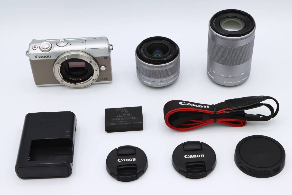Canon ミラーレス一眼カメラ EOS M100 ダブルズームキット グレー