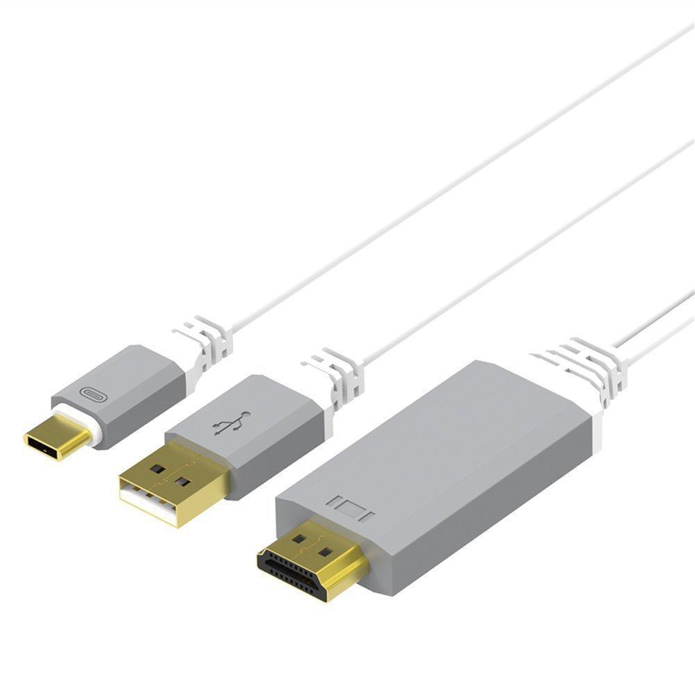 USB type-C to HDMIケーブル 2m 変換アダプタ 3D / 4K / HD1080P USB3.1対応 2016 MacBook Pro、2015 MacBook、など対応l☆ホワイト_画像2