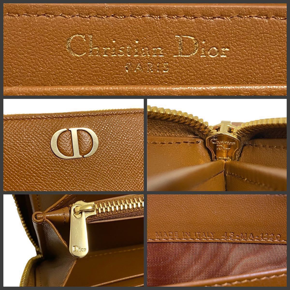 【超美品】ディオール/Christian Dior CDロゴ  レザー長財布