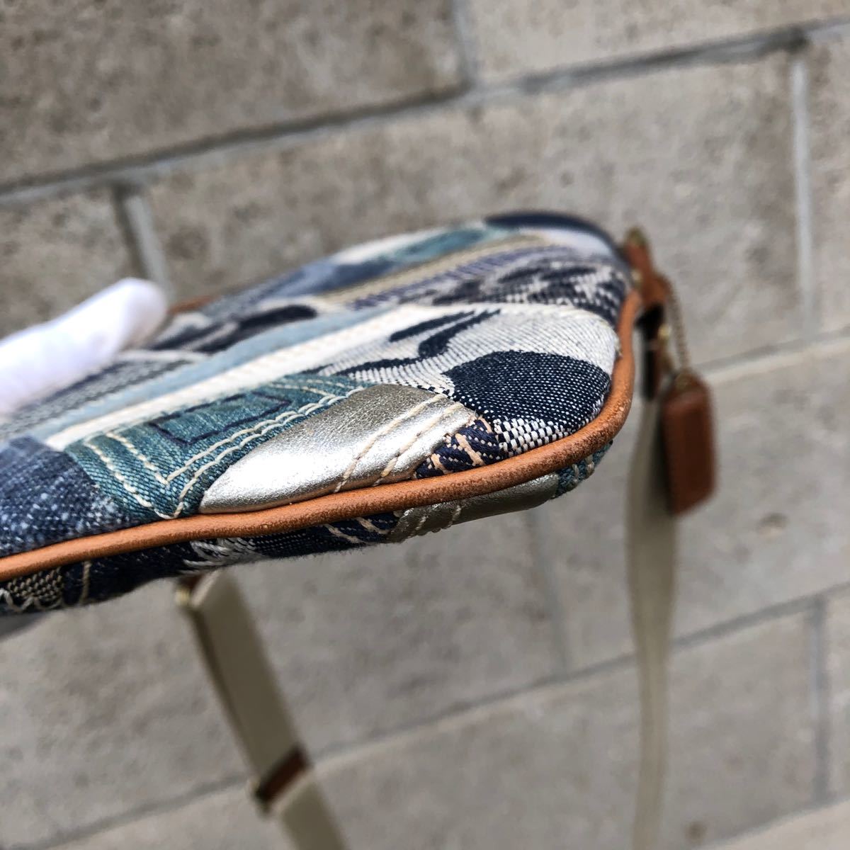 コーチ COACH ショルダーバッグ パッチワーク ブルー オシャレ