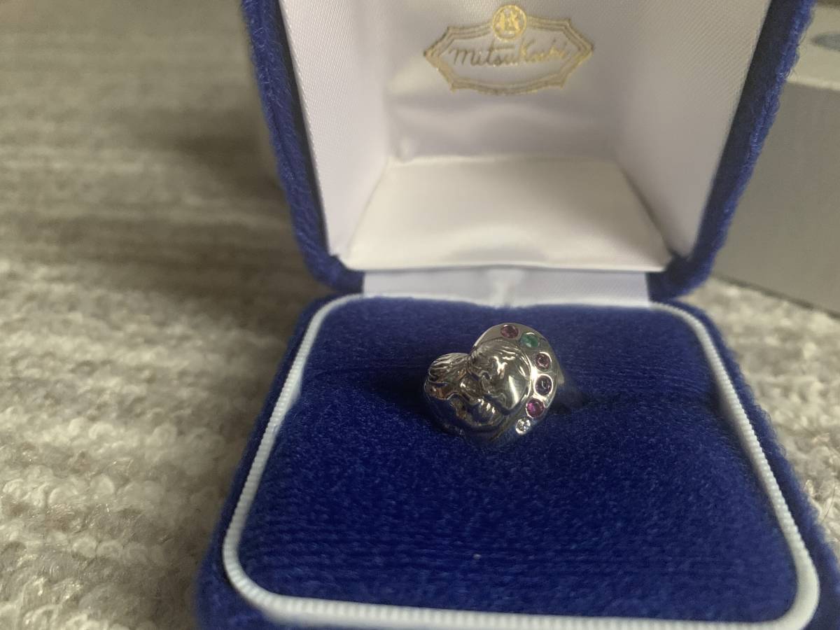三越 MITSUKOSHI リング pt900 10号 天然石 プラチナリング 腕時計