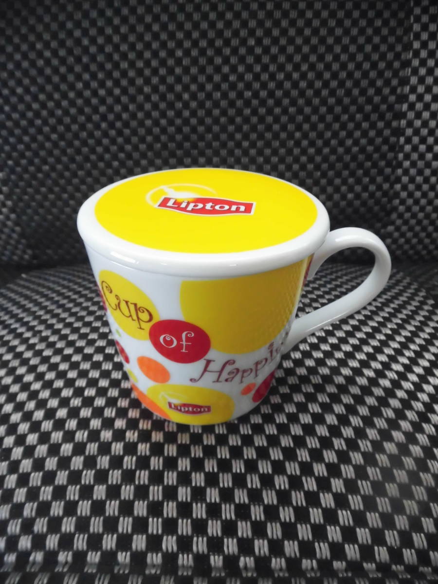 ●即決！●リプトン フタ付きマグカップ●陶器製/蓋付き/Lipton 紅茶_画像2