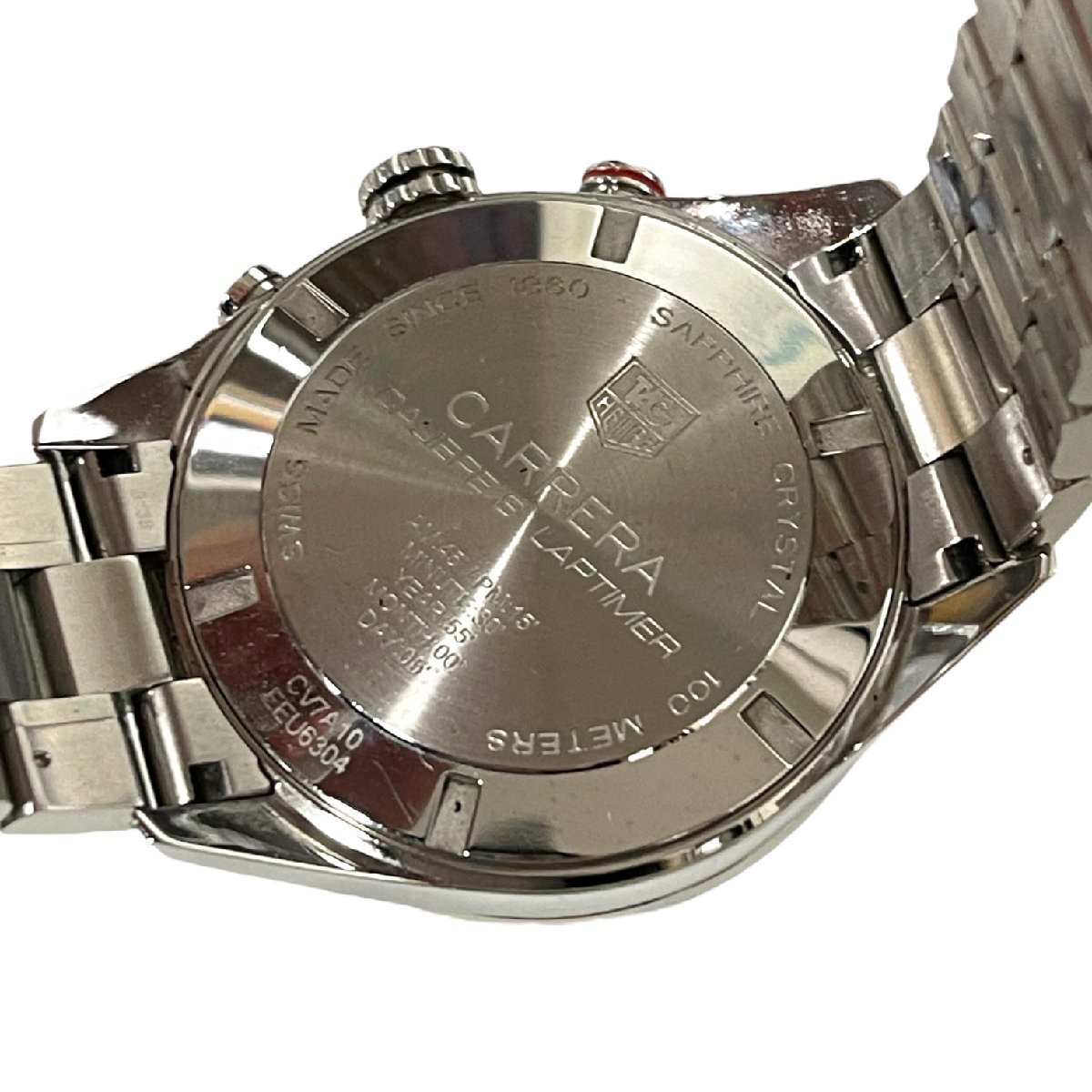 L27770RE 【中古品】TAG HEUER タグホイヤー カレラ カレラキャリバーS ラップタイマー CV7A10.BA0795 QZ 文字盤ブラック メンズ腕時計_画像7