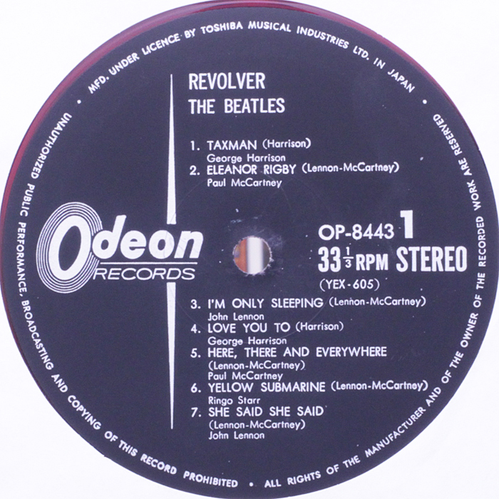 赤盤　REVOLVER / The BEATLES　国内盤 odeon OP-8443 '69　カンパニースリーヴ_画像8